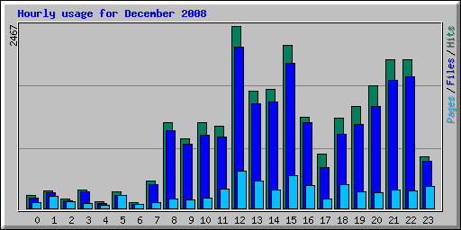 Hourly usage for December 2008