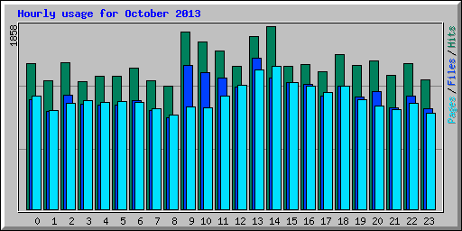Hourly usage for October 2013