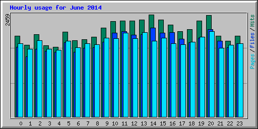Hourly usage for June 2014