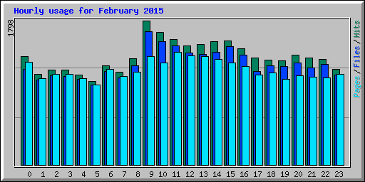 Hourly usage for February 2015